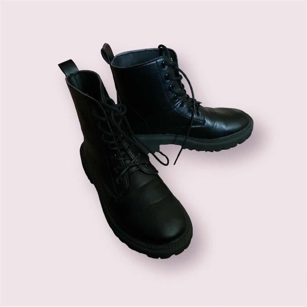 Faux leather boots